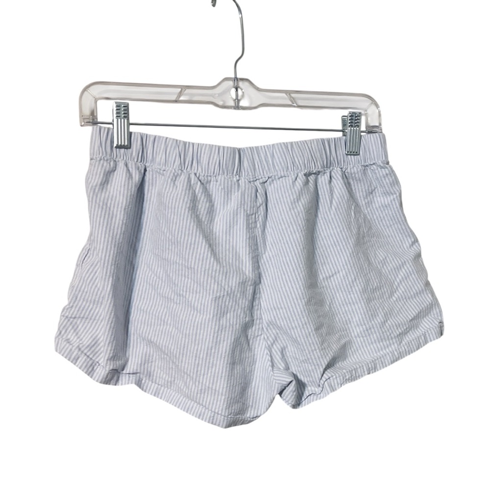 Brandy Melville Light Blue and White Striped Women's Boxer Shorts One Size EUC - Picture 2 of 5